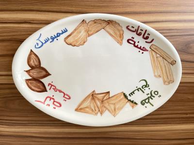 Hand Painted Ceramic Pastry Platter